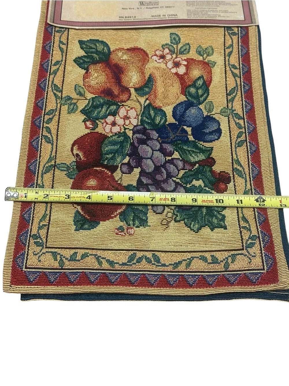 4 Vintage Woven Tapestry Placemats Fruit Grapes Apples Pears Cottagecore New